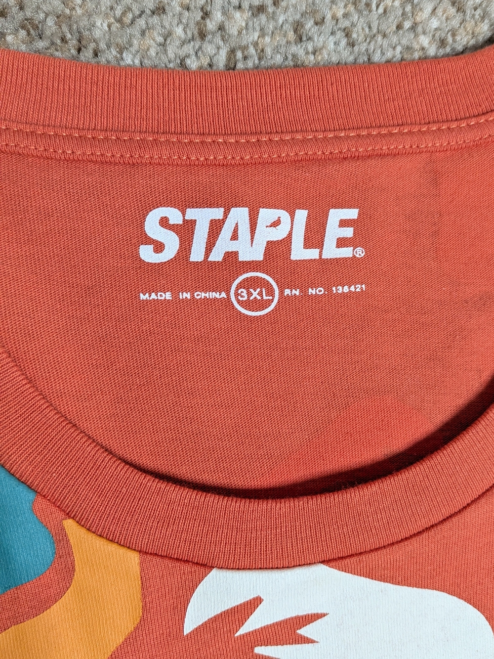Staple Pigeon Floral Graphic T Shirt 3XL Orange Streetwear - Picture 9 of 16
